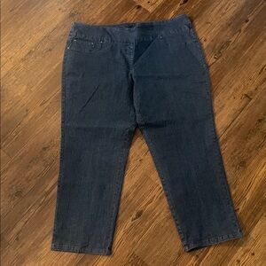 Ruby Rd Dark Wash Straight Cut Pull-On Jeans